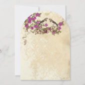  liefdesvogels Paarse roze bosboomboom Kaart (Achterkant)