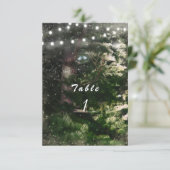 Liefdesvogels + Pijnboom Nacht Trouwtafel Nummer Kaart (Staand voorkant)