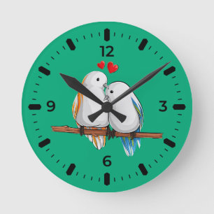 Liefdesvogels Romantisch Paar Wandklok