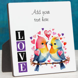 Liefdesvogels romantische aangepaste tekst valenti fotoplaat