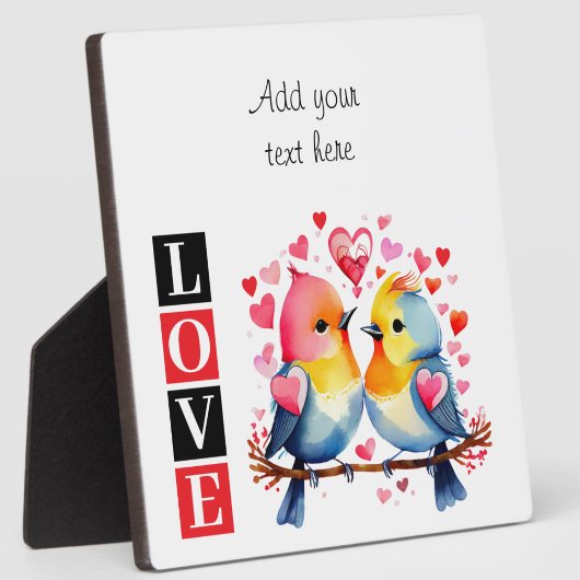 Liefdesvogels romantische aangepaste tekst valenti fotoplaat
