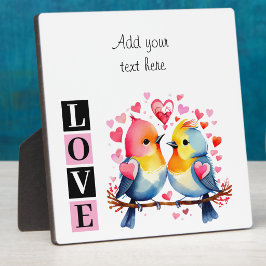 Liefdesvogels romantische aangepaste tekst valenti fotoplaat