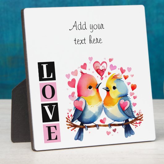 Liefdesvogels romantische aangepaste tekst valenti fotoplaat