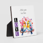 Liefdesvogels romantische aangepaste tekst valenti fotoplaat (Voorkant)