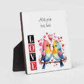 Liefdesvogels romantische aangepaste tekst valenti fotoplaat (Voorkant)