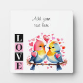Liefdesvogels romantische aangepaste tekst valenti fotoplaat (Voorkant)