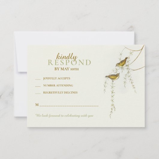 Liefdesvogels RSVP Kaarten Kaartje (Voorkant)