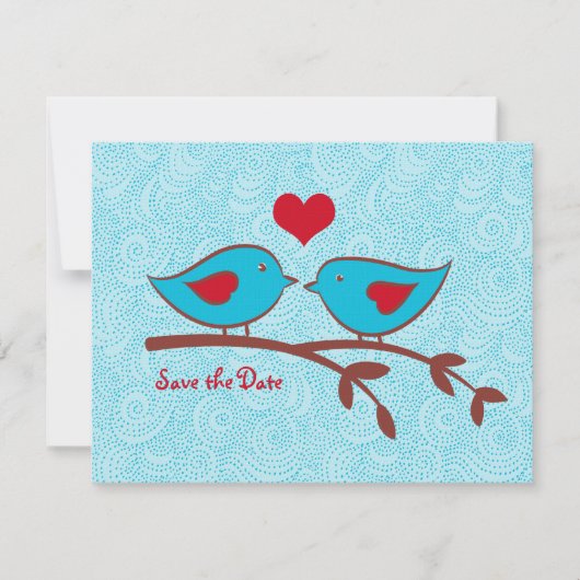Liefdesvogels Save the Date uitnodiging (Voorkant)