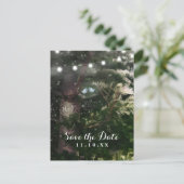 Liefdesvogels + spar boom nacht save the date aankondigingskaart (Staand voorkant)