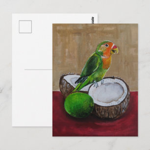 Liefdesvogels Tropisch Feest Schilderij van Alfred Briefkaart