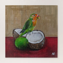 Liefdesvogels Tropisch Feest Schilderij van Alfred