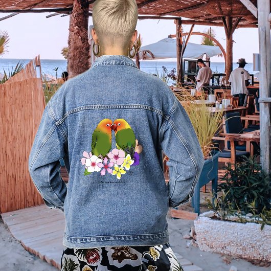 Liefdesvogels Tropische Bloemen Denim Jacket
