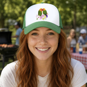 Liefdesvogels Tropische Bloemen Trucker Pet