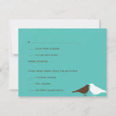 Liefdesvogels tuin turkoois blauwe trouw rsvp reac (Achterkant)