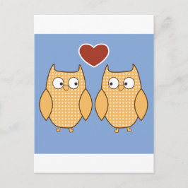 Liefdesvogels Uilen Bloesem Hart Bestemming Regenf Briefkaart