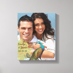 Liefdesvogels Uw Foto Ingepakt Canvas Afdruk