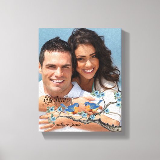 Liefdesvogels Uw Foto Ingepakt Canvas Afdruk (Voorkant)