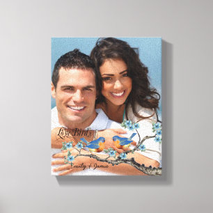 Liefdesvogels uw foto op canvas afdruk