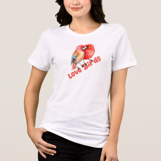 Liefdesvogels Valentijn Tri-Blend Shirt (Voorkant)
