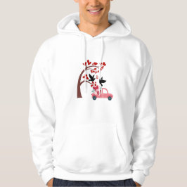 Liefdesvogels & Valentijns Bloem Truck Hoodie