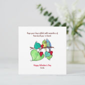 Liefdesvogels Valentijnsdag Kaart (Staand voorkant)