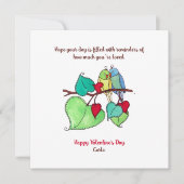 Liefdesvogels Valentijnsdag Kaart (Voorkant)