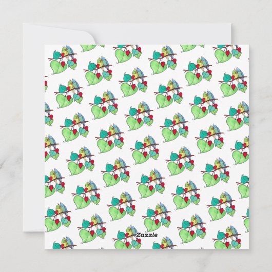 Liefdesvogels Valentijnsdag Kaart (Achterkant)