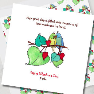 Liefdesvogels Valentijnsdag Kaart
