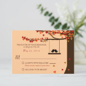 Liefdesvogels vallende harten eikenboom RSVP (Staand voorkant)