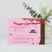 Liefdesvogels vallende harten eikenboom RSVP (Staand voorkant)