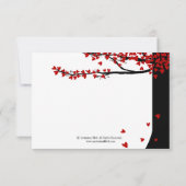 Liefdesvogels vallende harten Rood Zwart RSVP (Achterkant)