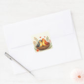 Liefdesvogels Vierkante Sticker (Envelop)