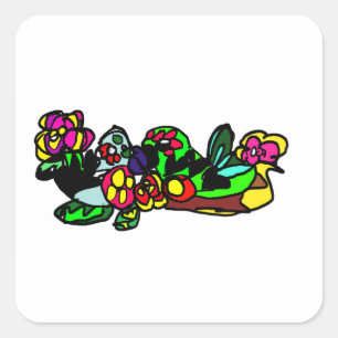 Liefdesvogels   vierkante sticker