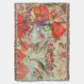 Liefdesvogels Vintage Antieke Hart Deken (Voorkant Verticaal)
