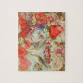 Liefdesvogels Vintage Antieke Hart Legpuzzel (Verticaal)
