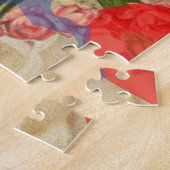 Liefdesvogels Vintage Antieke Hart Legpuzzel (Zijkant)