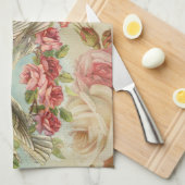 Liefdesvogels Vintage Antieke Hart Theedoek (Quarter Fold)