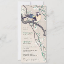 Liefdesvogels - Vintage Kunst Bruiloft