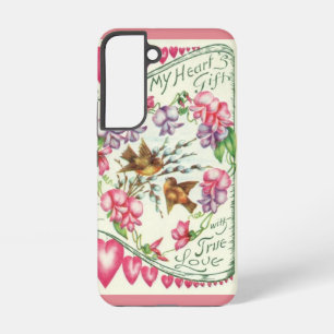 Liefdesvogels Vintage Valentijnsdag Samsung Galaxy Hoesje
