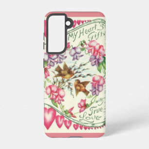 Liefdesvogels Vintage Valentijnsdag  Samsung Galaxy Hoesje