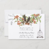 Liefdesvogels Vogelkooi Koraal Bloesems Enclosure  Kaart (Voorkant)