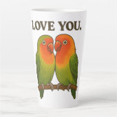 Liefdesvogels Voor Altijd Samen Latte Mok (Voorkant)
