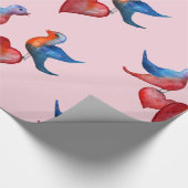 Liefdesvogels, Watervogel Vogels Inpakpapier (Hoek)