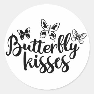 Liefdesvogels Zwart Wit Trouwfeest Bruidsfeest Ronde Sticker