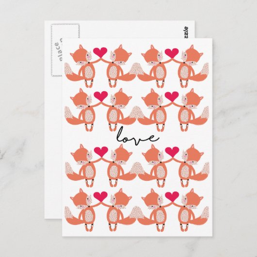 liefdesvos briefkaart (Voorkant / Achterkant)