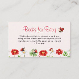 Liefdeswants Ladybug Baby Shower Bloem Boeken Voor Informatiekaartje