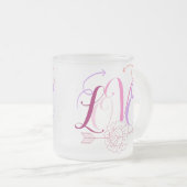 Liefdeswoord & bloemen met pijl matglas koffiemok (Voorkant rechts)