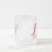 Liefdeswoord & bloemen met pijl matglas koffiemok (Center)