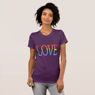 Liefdeswoord in Regenboog Gekleurde Letters Tee Sh T-shirt