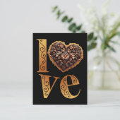 Liefdeswoord met romantisch filigraan roze hart briefkaart (Staand voorkant)